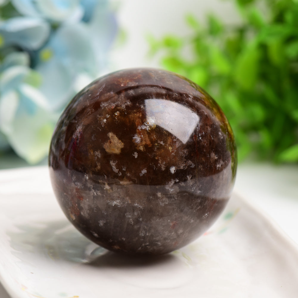 2.5-4 Inch Red Calcite Crystal Sphere for Healing & Energy