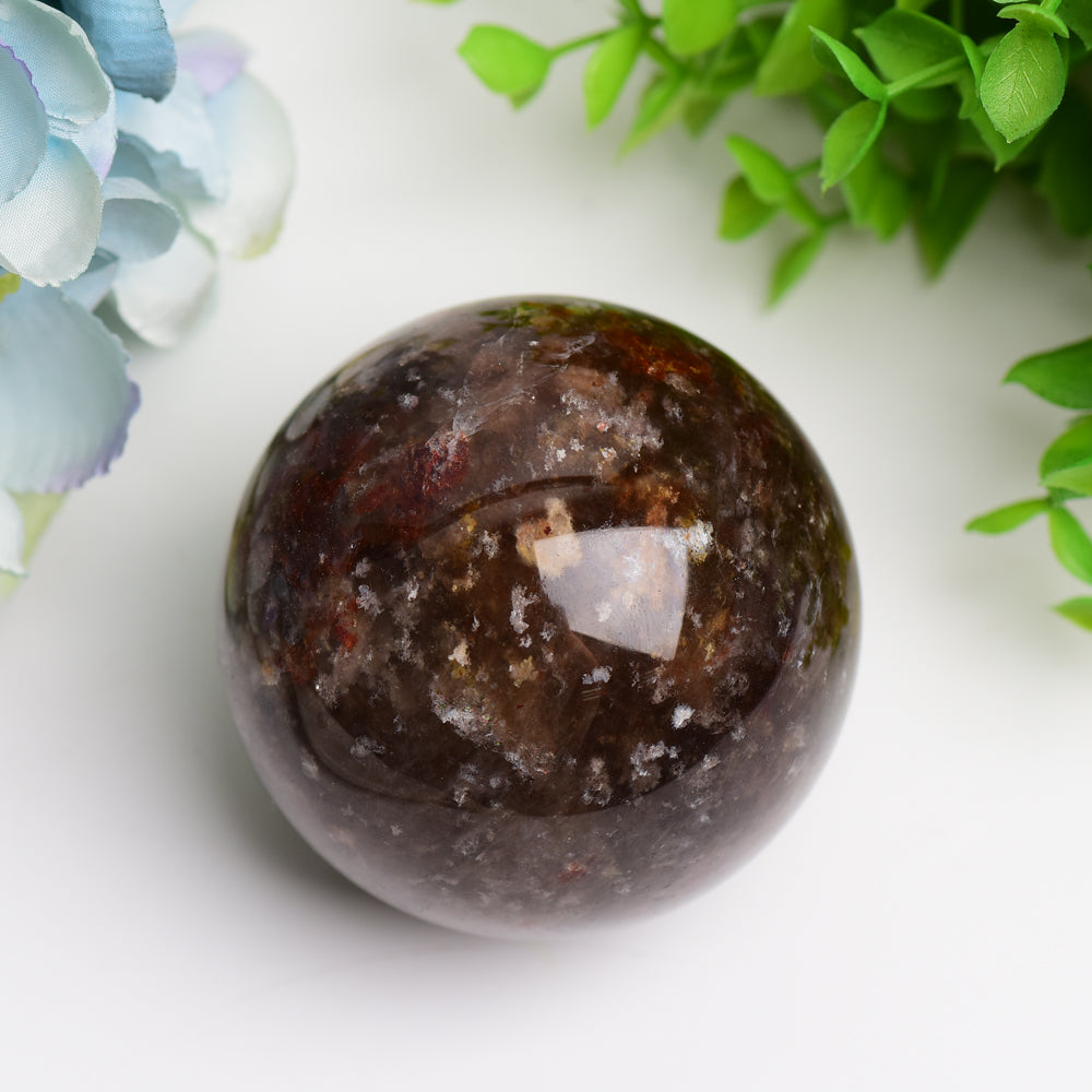 2.5-4 Inch Red Calcite Crystal Sphere for Healing & Energy