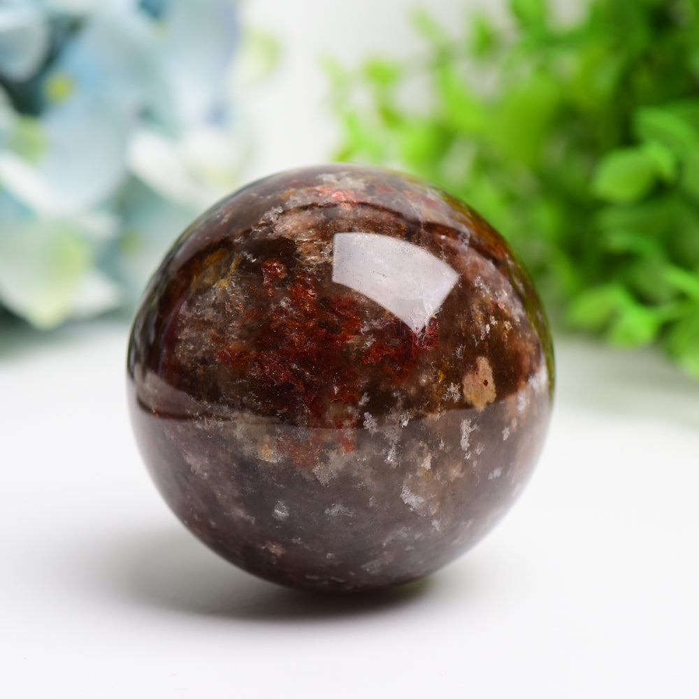 2.5-4 Inch Red Calcite Crystal Sphere for Healing & Energy