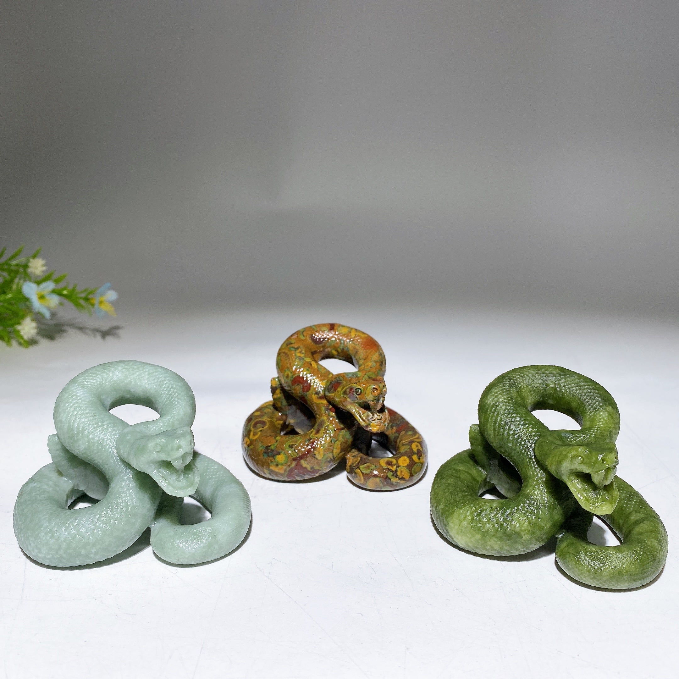 2.5" Crystal Snake Carving – Hand Carved Crystal Animal