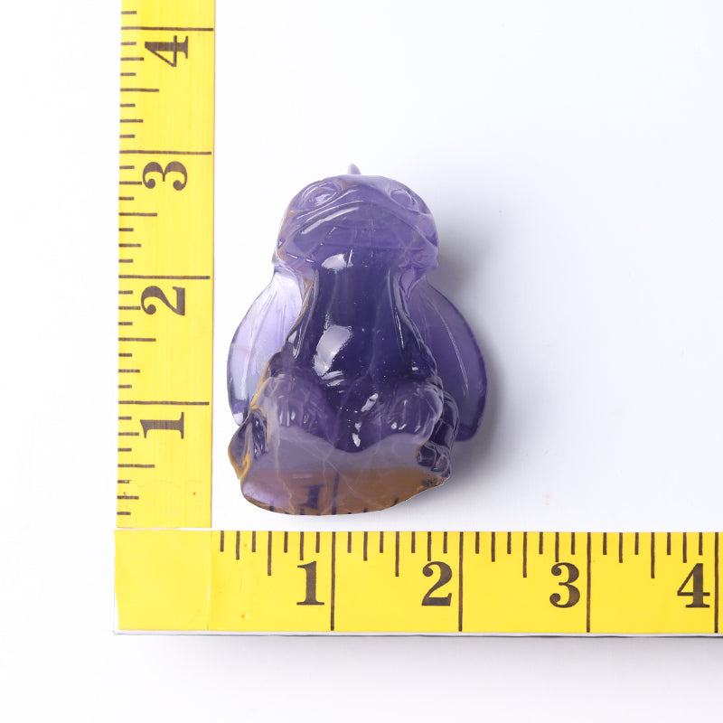 2.5" Fluorite Crystal Dragon Carving Figurine for Spiritual Healing
