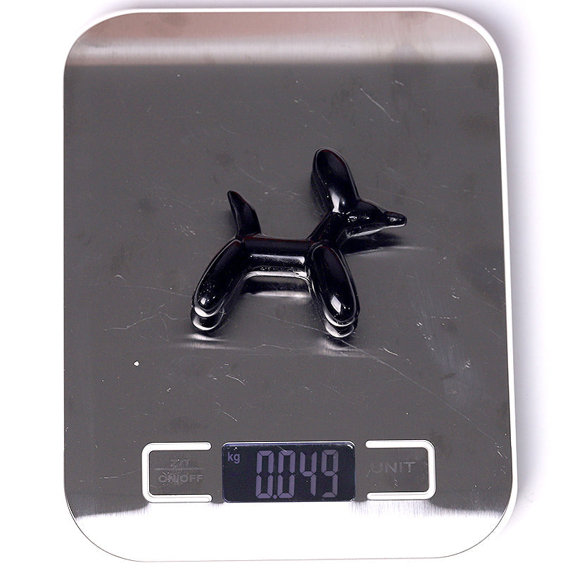 2.5 inch Black Obsidian Balloon Dog Spiritual Figurine