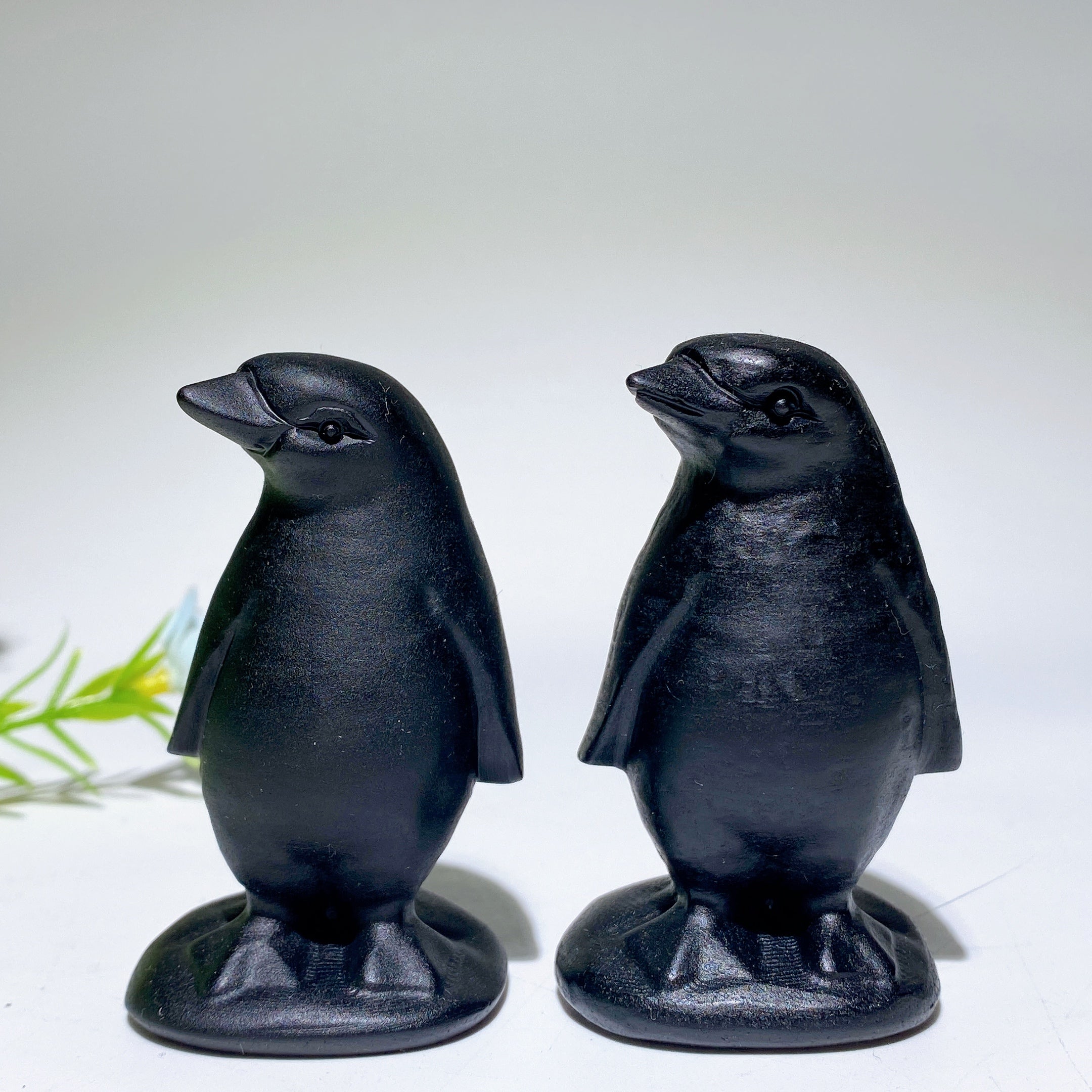 2.5 Inch Black Obsidian Crystal Penguin Carving