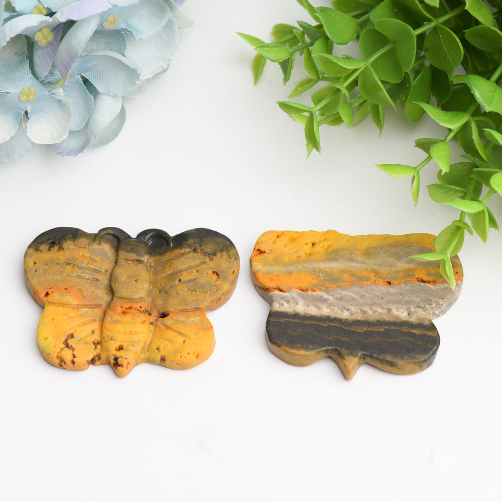 2.5 Inch Bumble Bee Jasper Butterfly Crystal for Healing