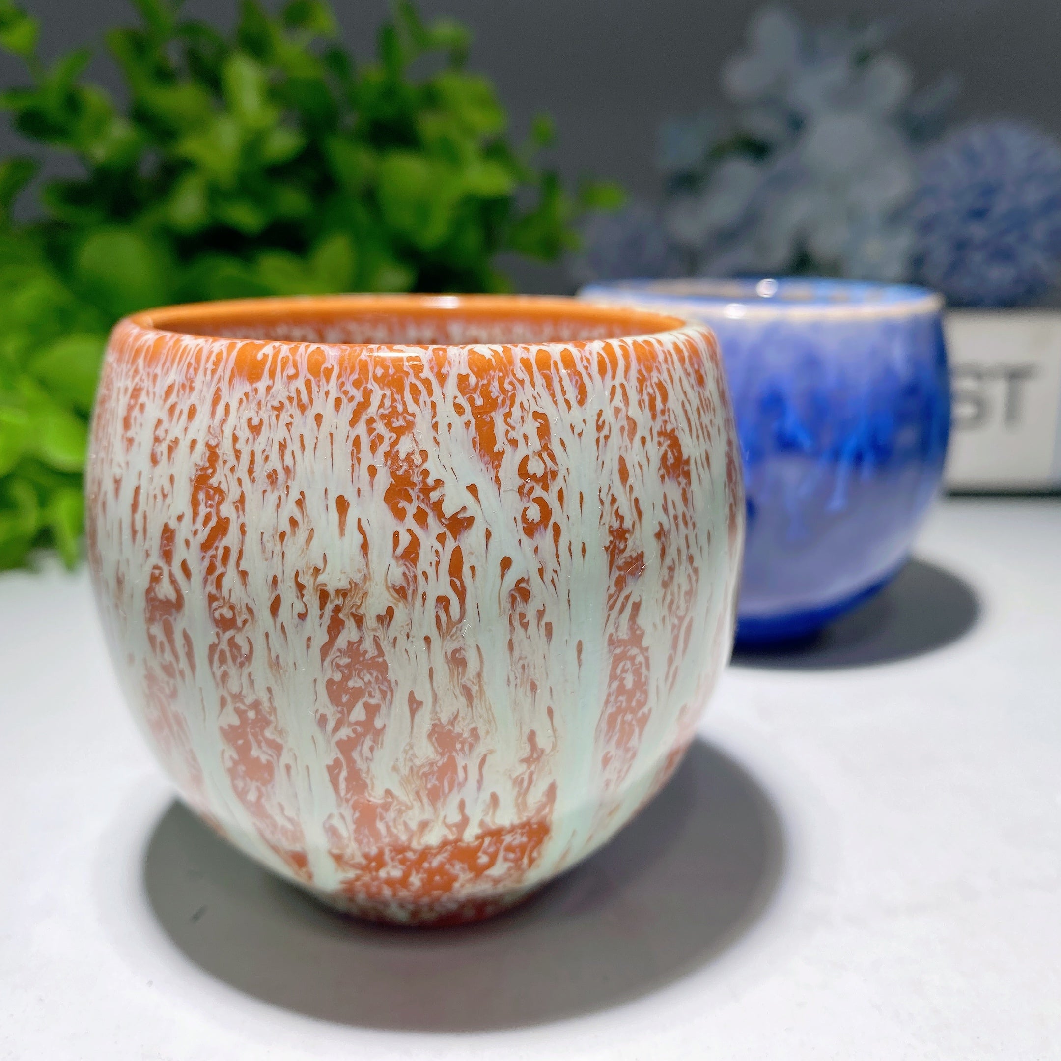 2.5 inch Ceramic Crystal Healing Cup for Energy Decor