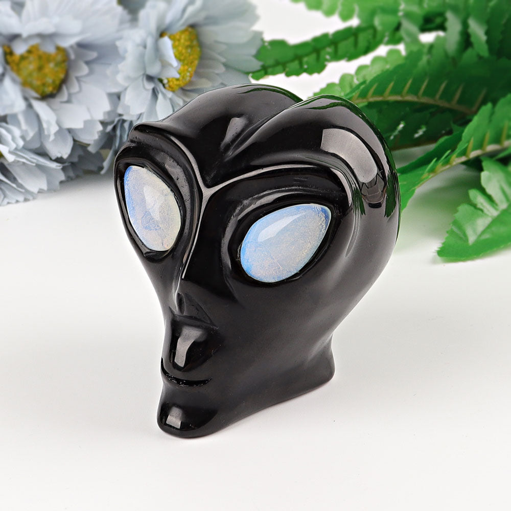 2.5 inch Crystal Alien Skull Carving in Rose Quartz & More