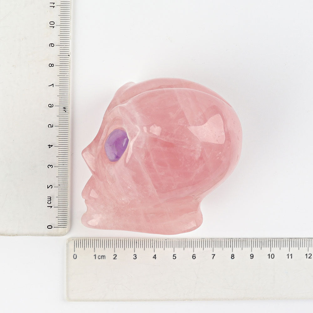 2.5 inch Crystal Alien Skull Carving in Rose Quartz & More