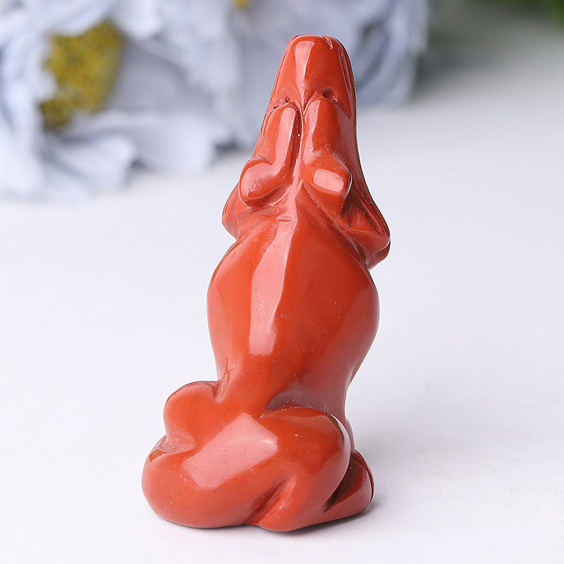 2.5 inch Crystal Wolf Carvings Hand-Carved Gemstone Figurines