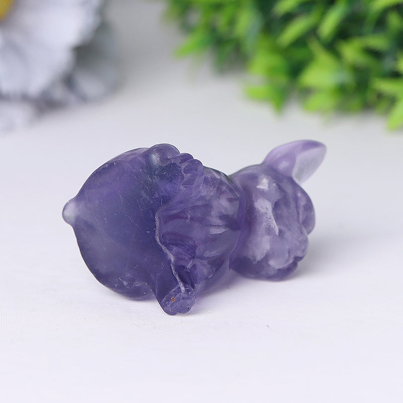 2.5 Inch Fluorite Crystal French Bulldog Figurine for Decor