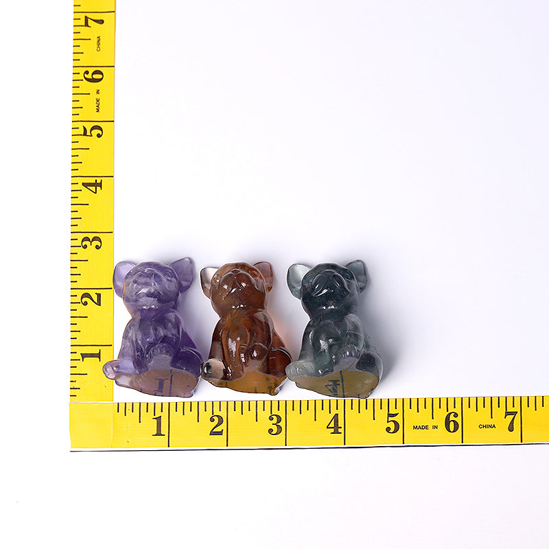 2.5 Inch Fluorite Crystal French Bulldog Figurine for Decor
