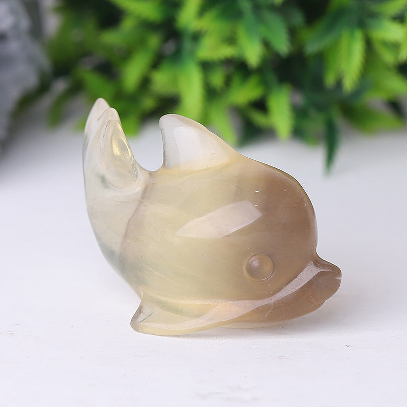 2.5-inch Fluorite Dolphin Crystal Figurine Healing