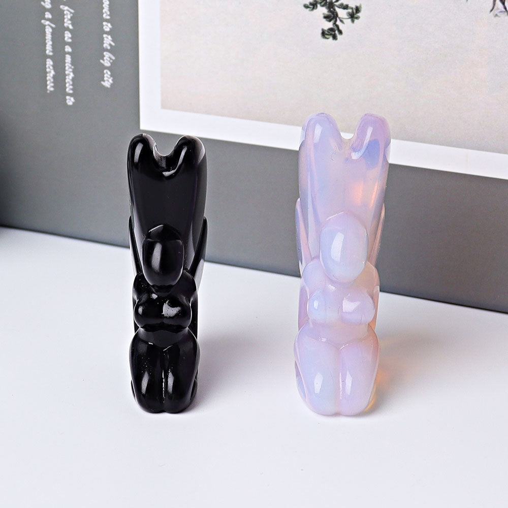 2.5 inch Hand-Carved Crystal Fairy Figurines for Healing