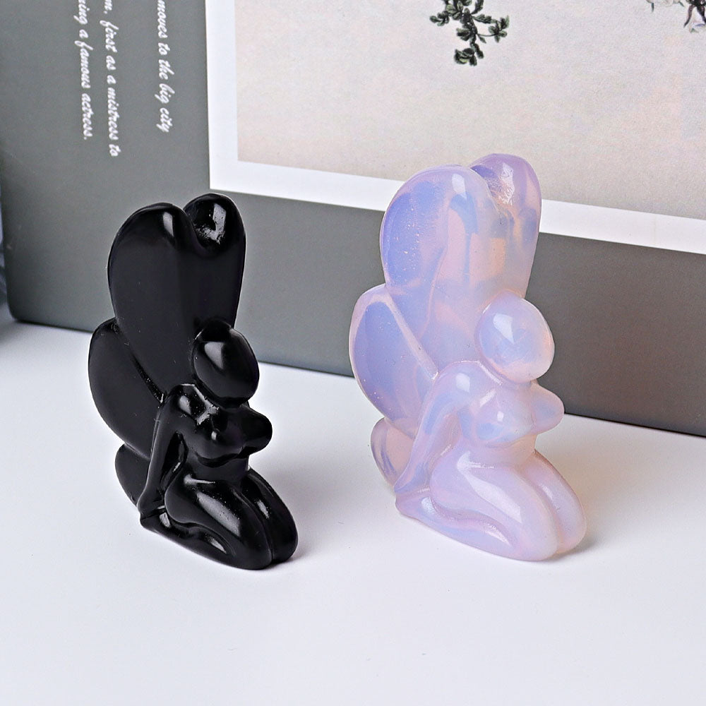 2.5 inch Hand-Carved Crystal Fairy Figurines for Healing