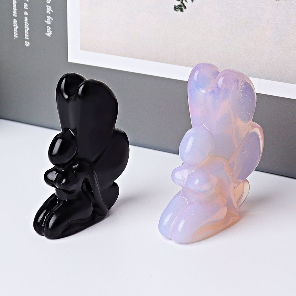 2.5 inch Hand-Carved Crystal Fairy Figurines for Healing