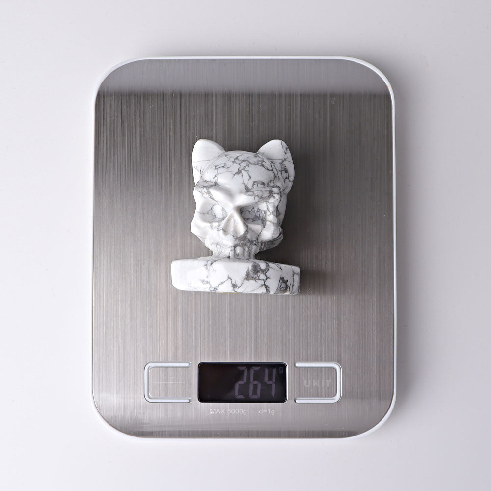 2.5 Inch Howlite Crystal Skull Carving for Meditation