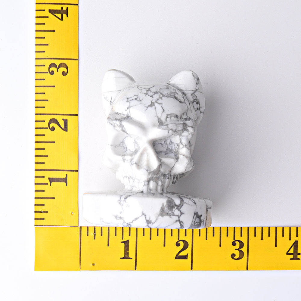 2.5 Inch Howlite Crystal Skull Carving for Meditation