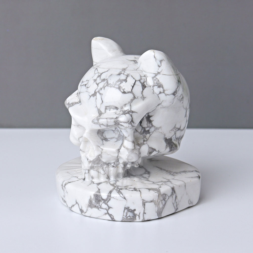 2.5 Inch Howlite Crystal Skull Carving for Meditation