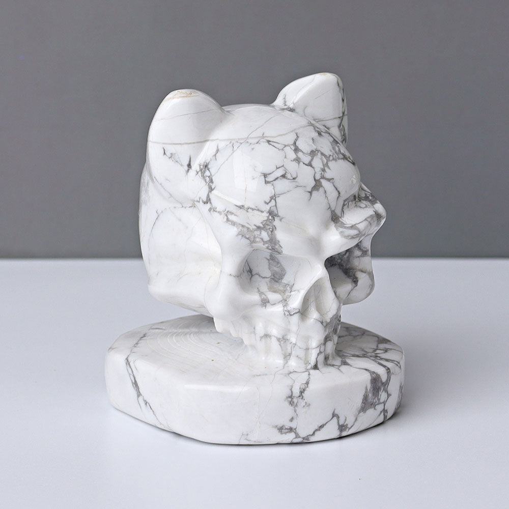 2.5 Inch Howlite Crystal Skull Carving for Meditation