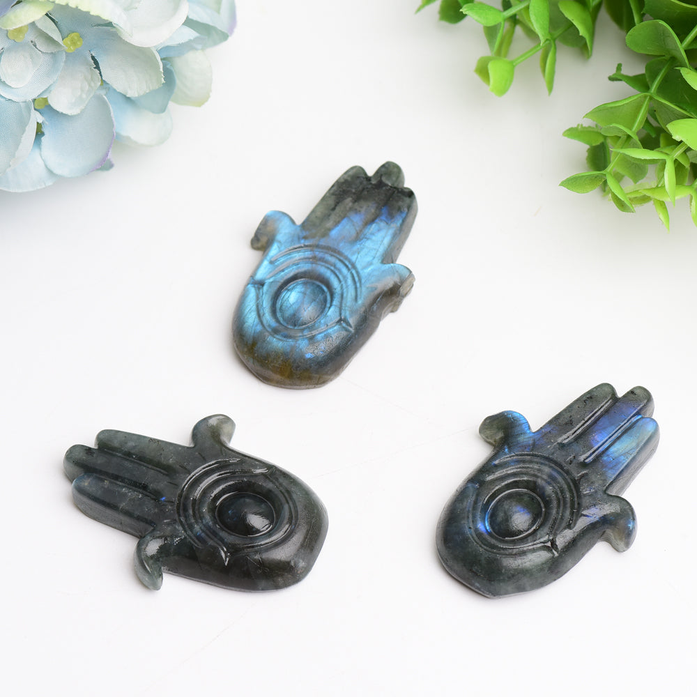 2.5 Inch Labradorite Hand Crystal Figurine with Eye