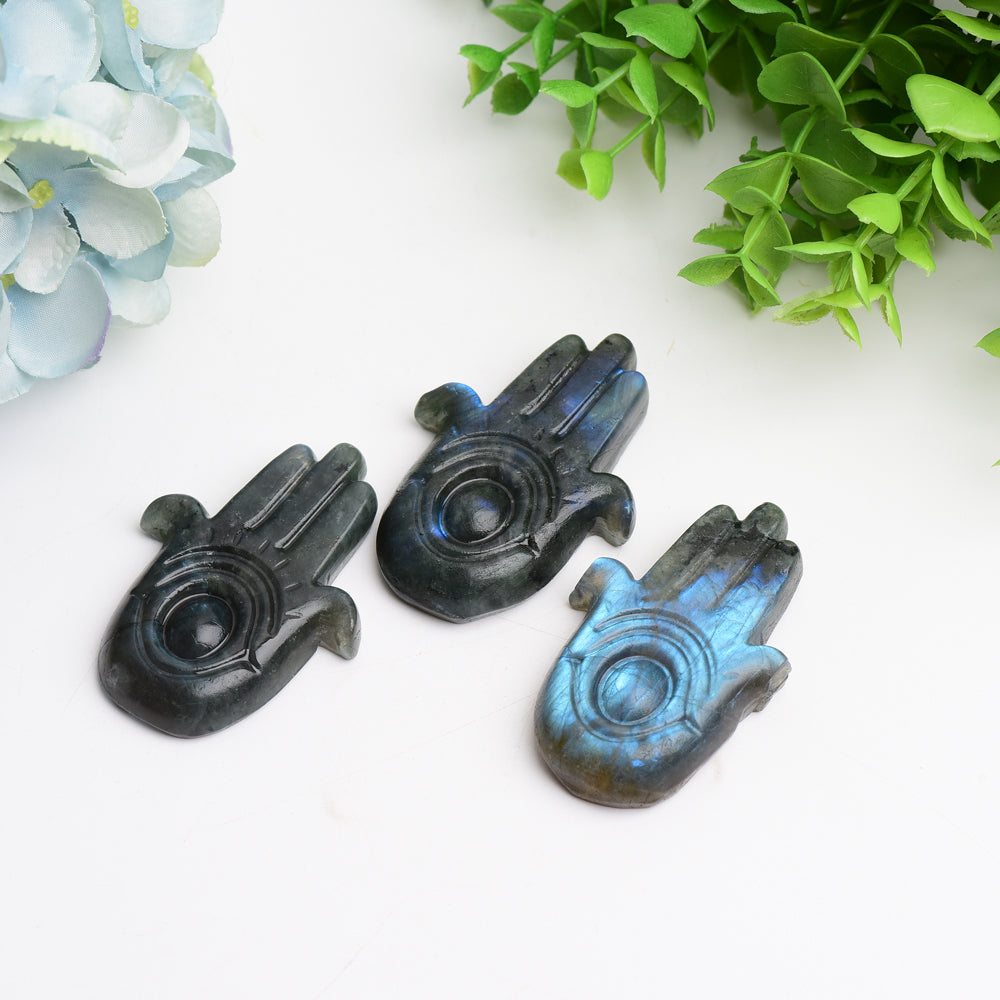 2.5 Inch Labradorite Hand Crystal Figurine with Eye