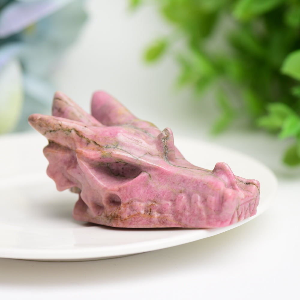 2.5 inch Mixed Crystal Dragon Head Carving Figurine