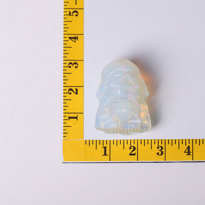 2.5 inch Opalite Crystal Figurine Carving Helmet
