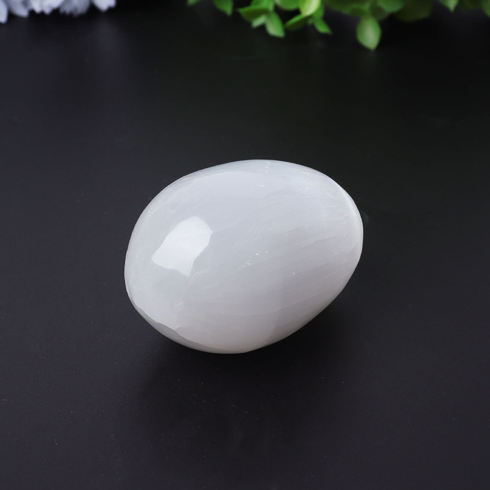 2.5-Inch Selenite Palm Stone for Healing & Meditation