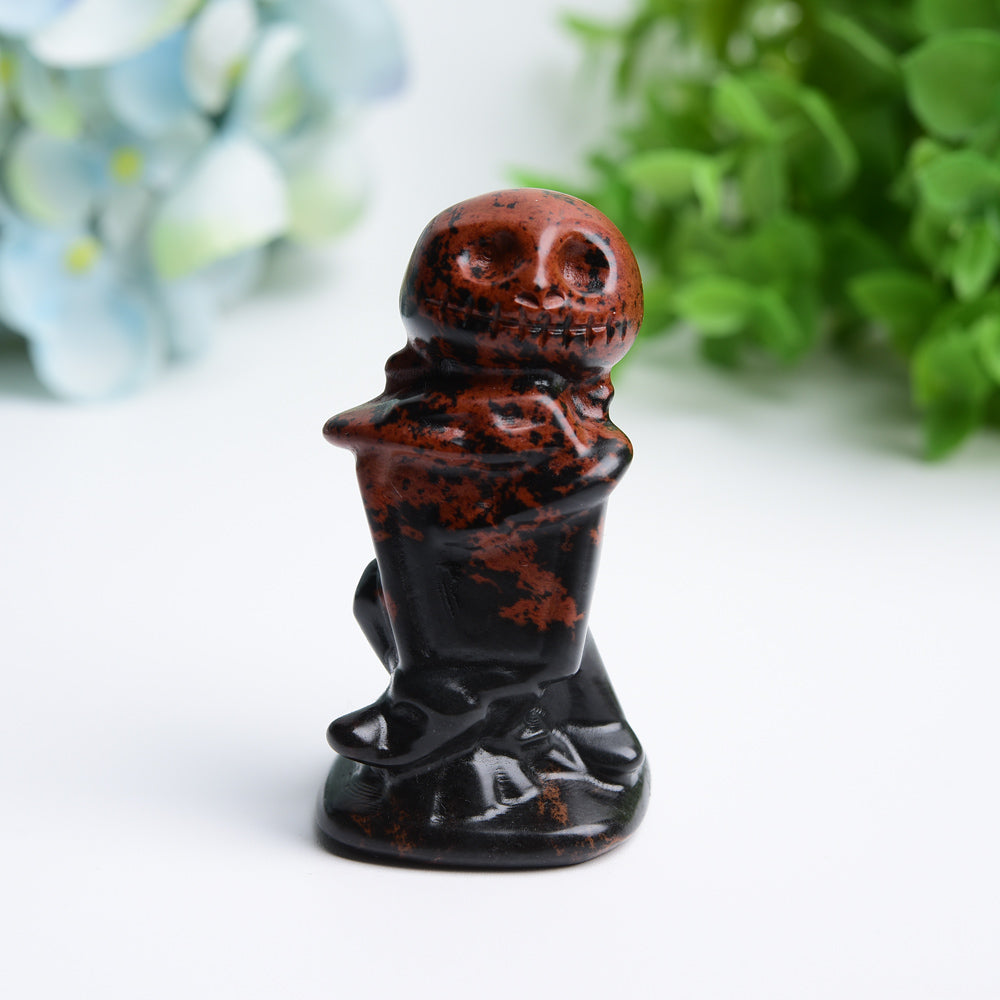 2.5" Mixed Crystal Figurine Jack Skellington Carving