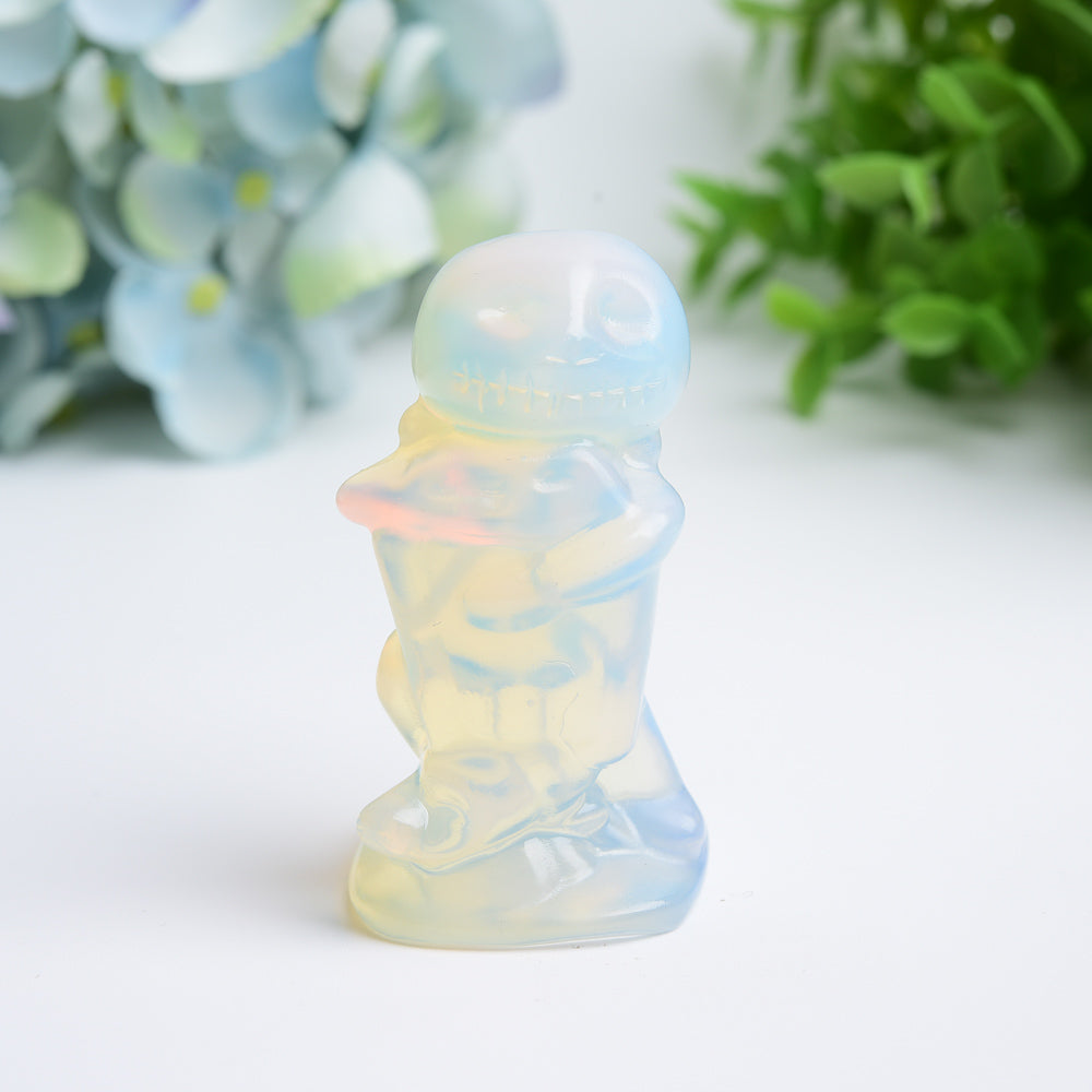 2.5" Mixed Crystal Figurine Jack Skellington Carving