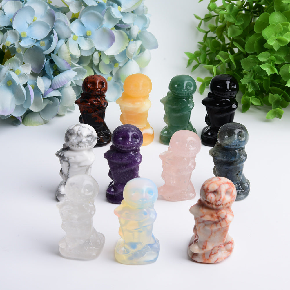 2.5" Mixed Crystal Figurine Jack Skellington Carving