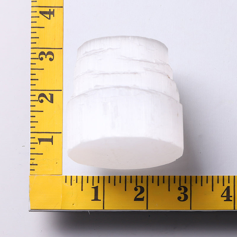 2.5" Selenite Tower Candle Holder for Meditation & Decor