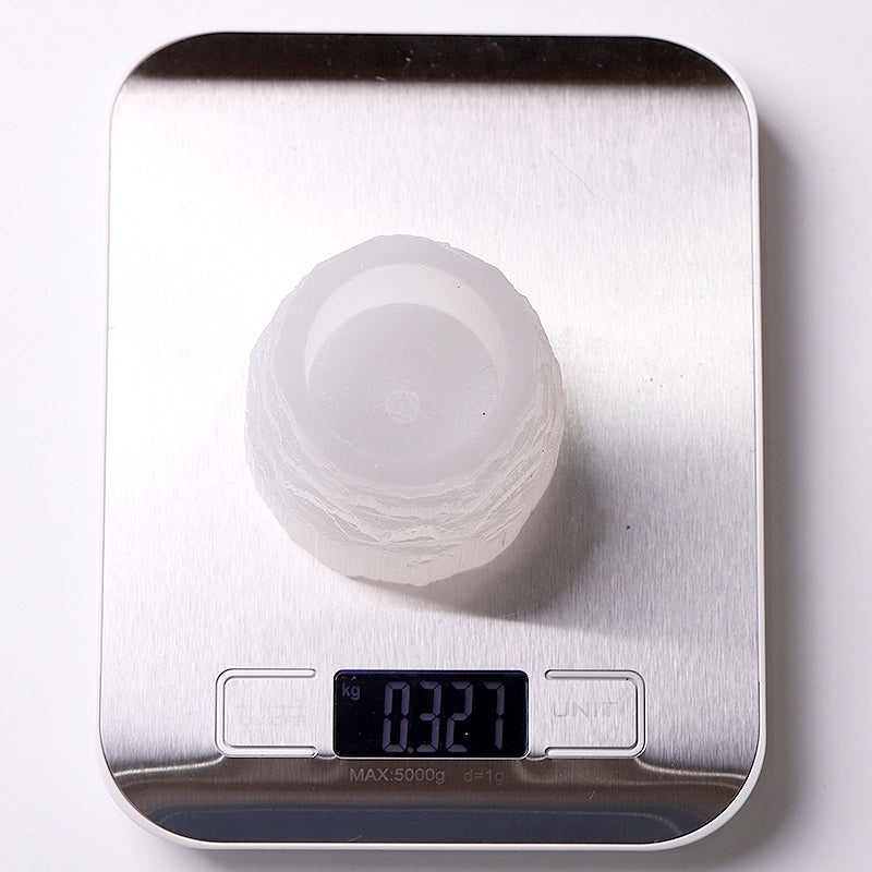 2.5" Selenite Tower Candle Holder for Meditation & Decor