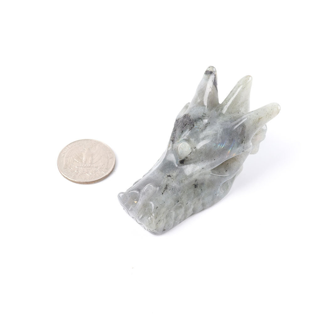 2.57 inch Labradorite Crystal Dragon Head Carving