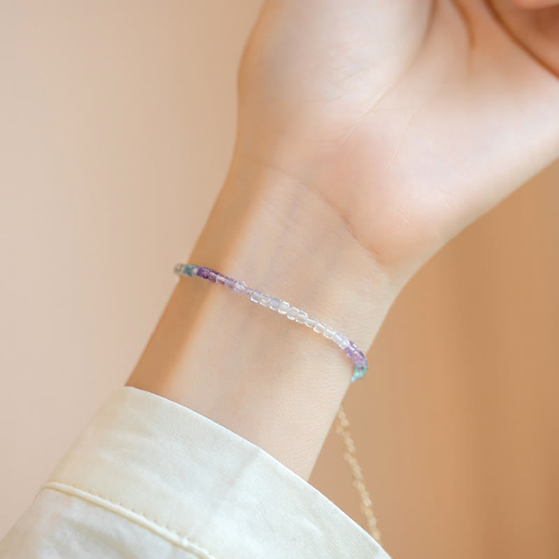 2.5mm Fluorite Copper Heart Bracelet for Balance & Peace