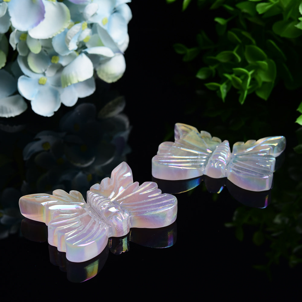 2.6 inch Aura Crystal Butterfly Carving for Healing