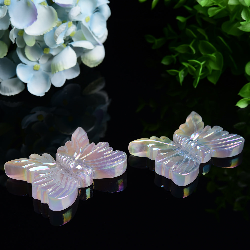 2.6 inch Aura Crystal Butterfly Carving for Healing