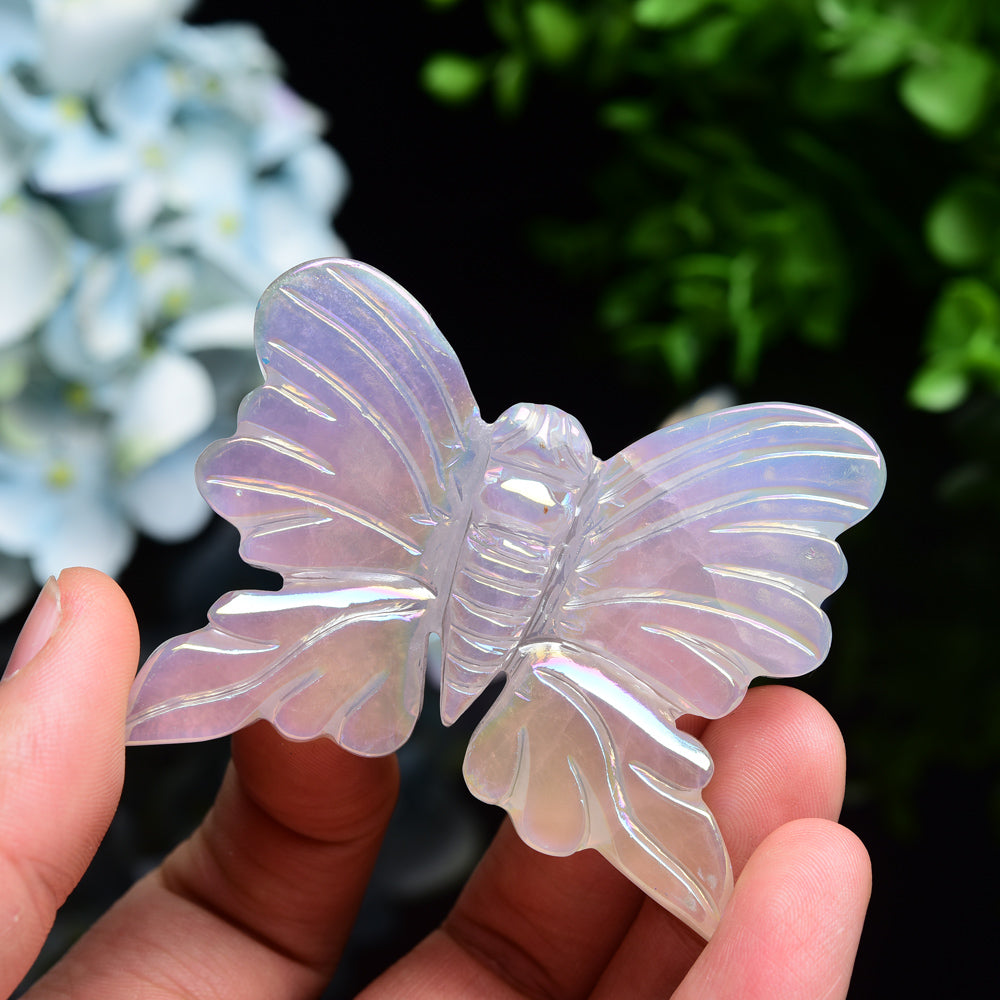 2.6 inch Aura Crystal Butterfly Carving for Healing