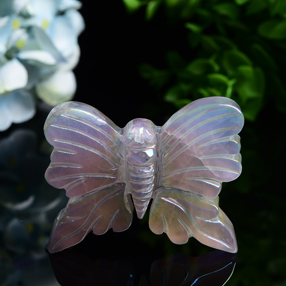 2.6 inch Aura Crystal Butterfly Carving for Healing
