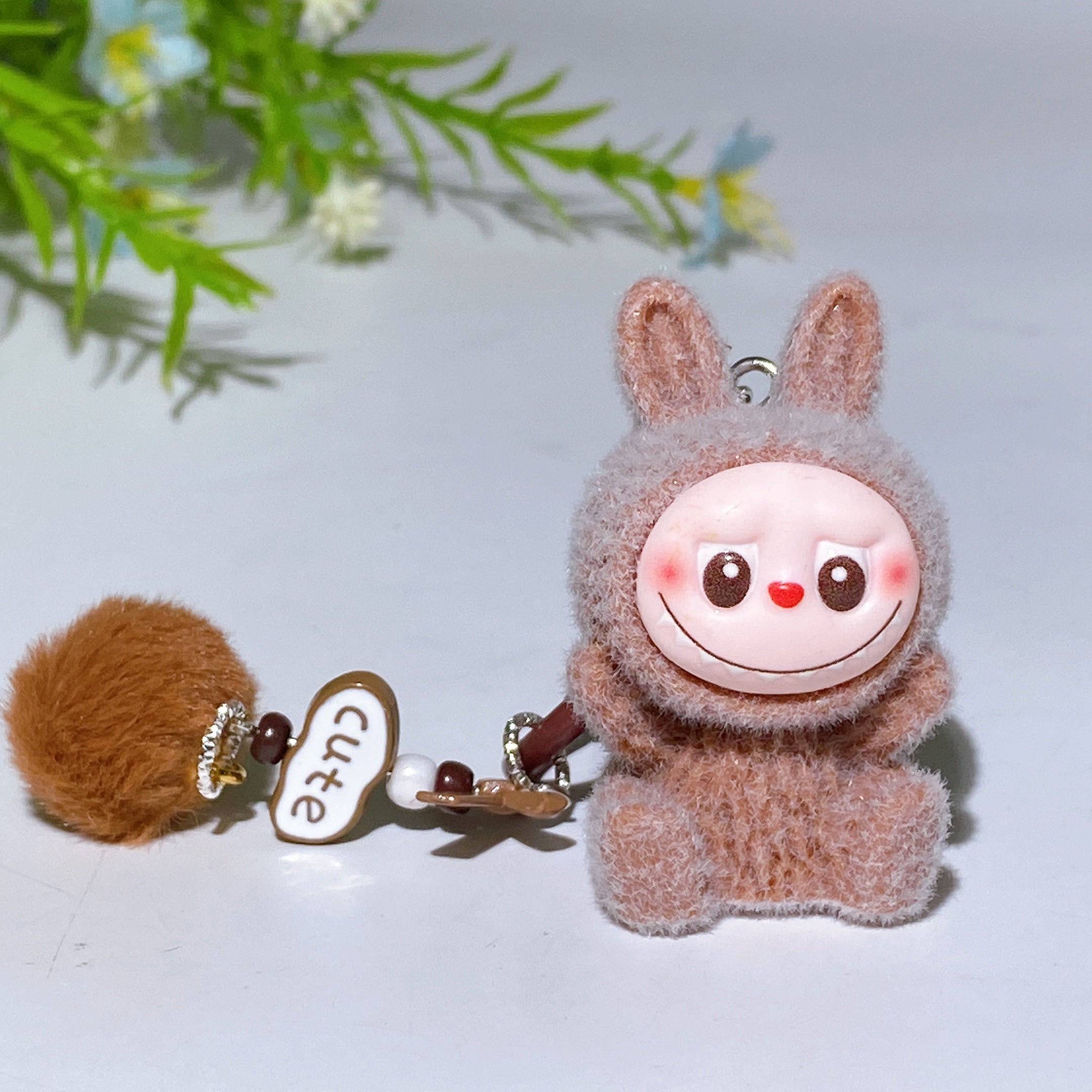 2.6 Inch Fluffy Plush Car Hanging Charm for Rearview Mirror