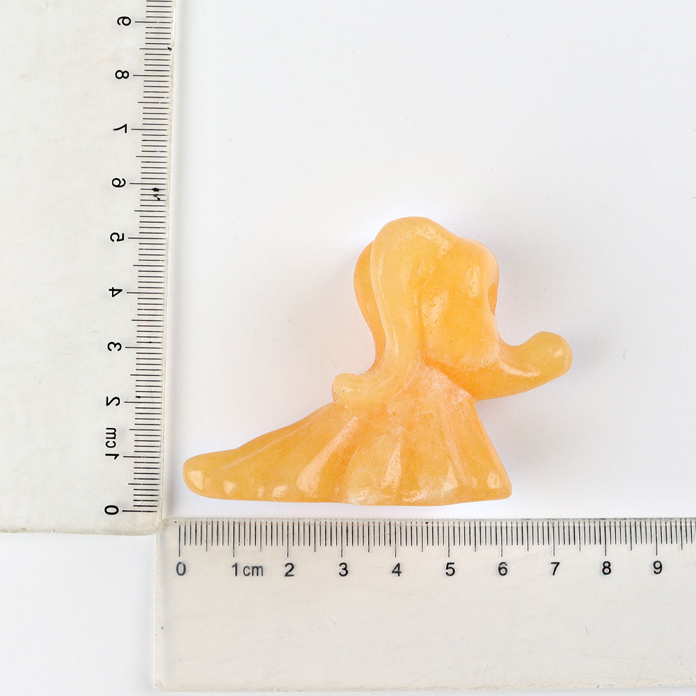 2.6 inch Honey Calcite Crystal Dog Carving Figurine