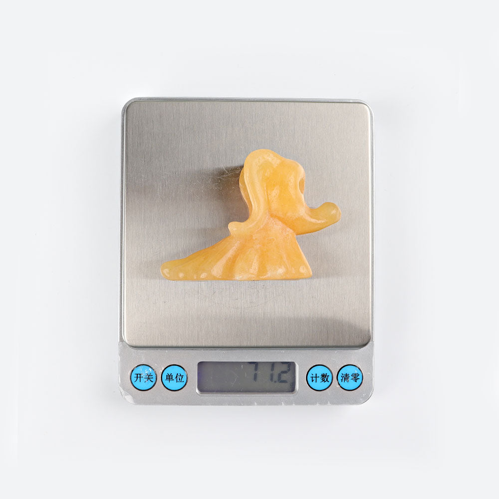 2.6 inch Honey Calcite Crystal Dog Carving Figurine