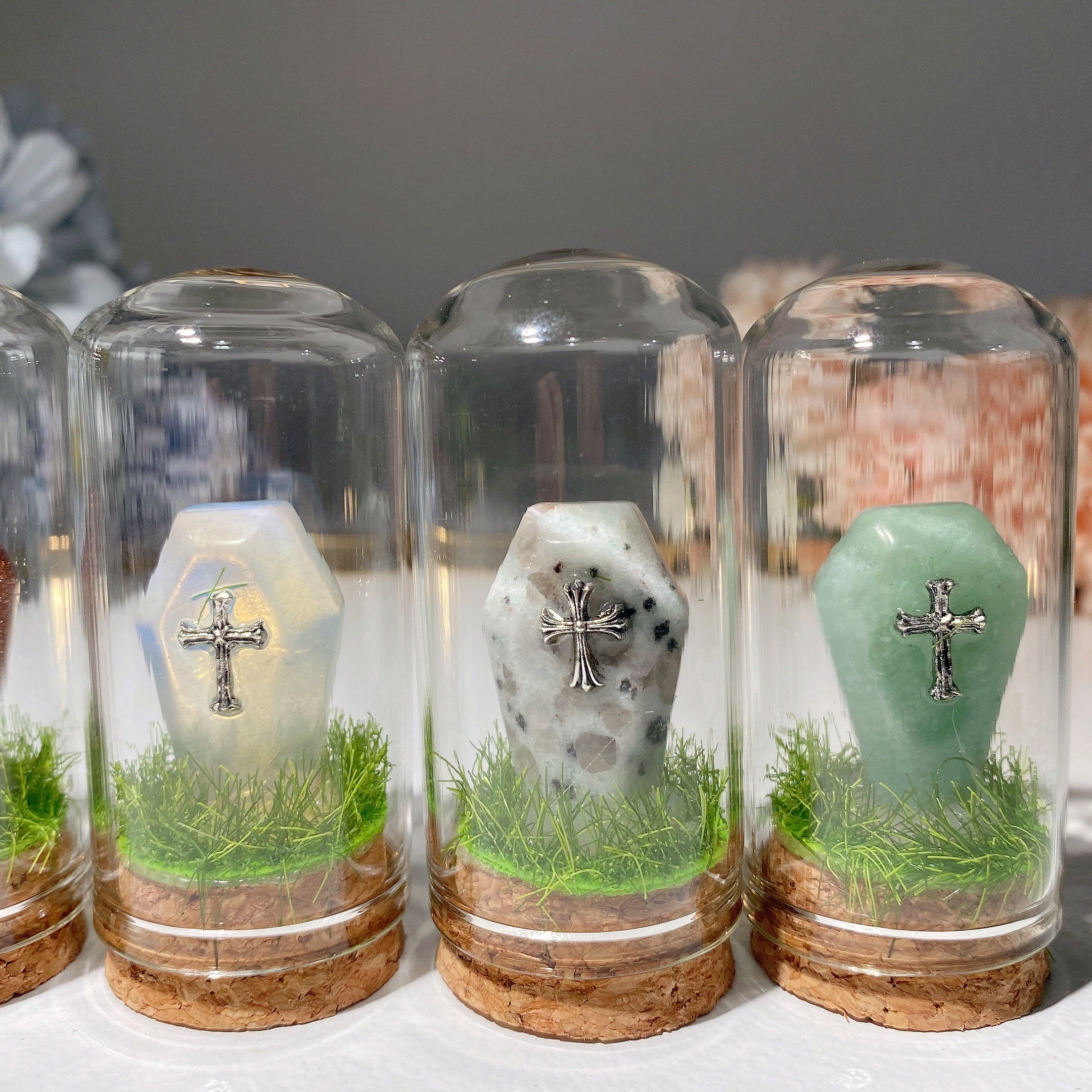 2.6 Inch Mixed Crystal Coffin Tombstone Healing Shapes