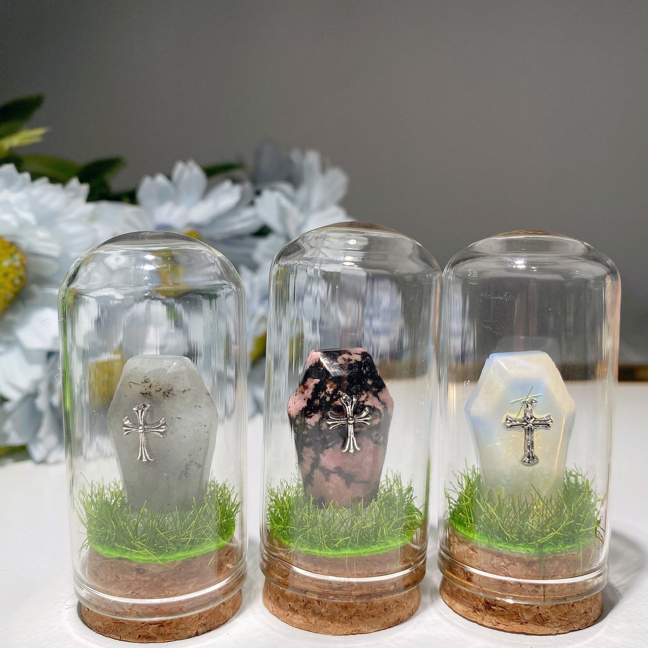 2.6 Inch Mixed Crystal Coffin Tombstone Healing Shapes