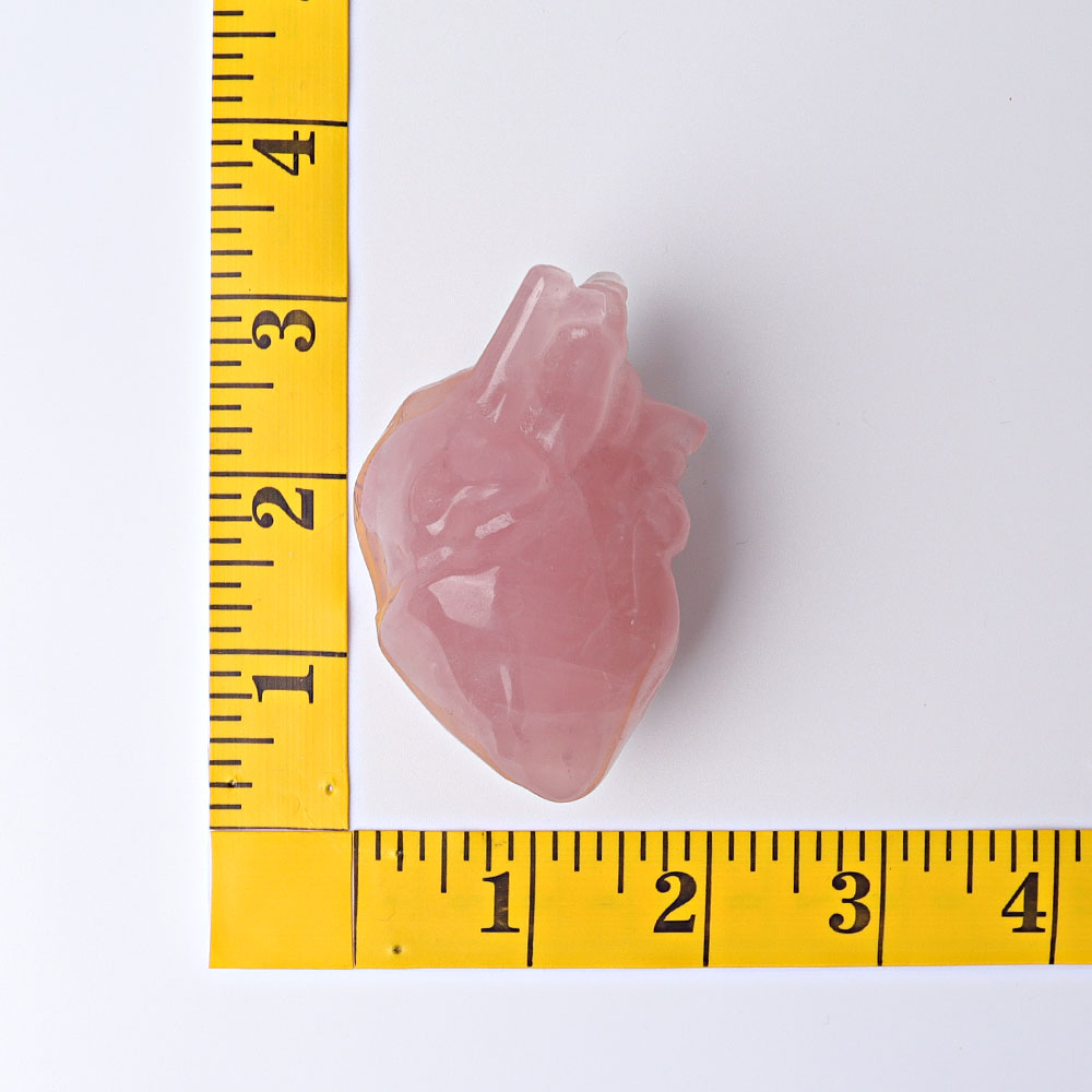 2.6 Inch Rose Quartz Heart Crystal for Heart Chakra Healing
