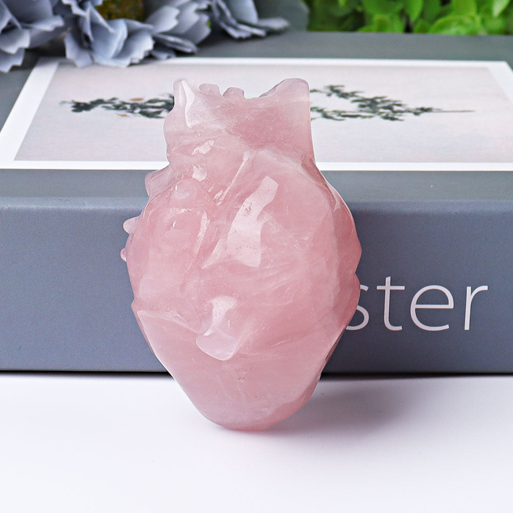 2.6 Inch Rose Quartz Heart Crystal for Heart Chakra Healing