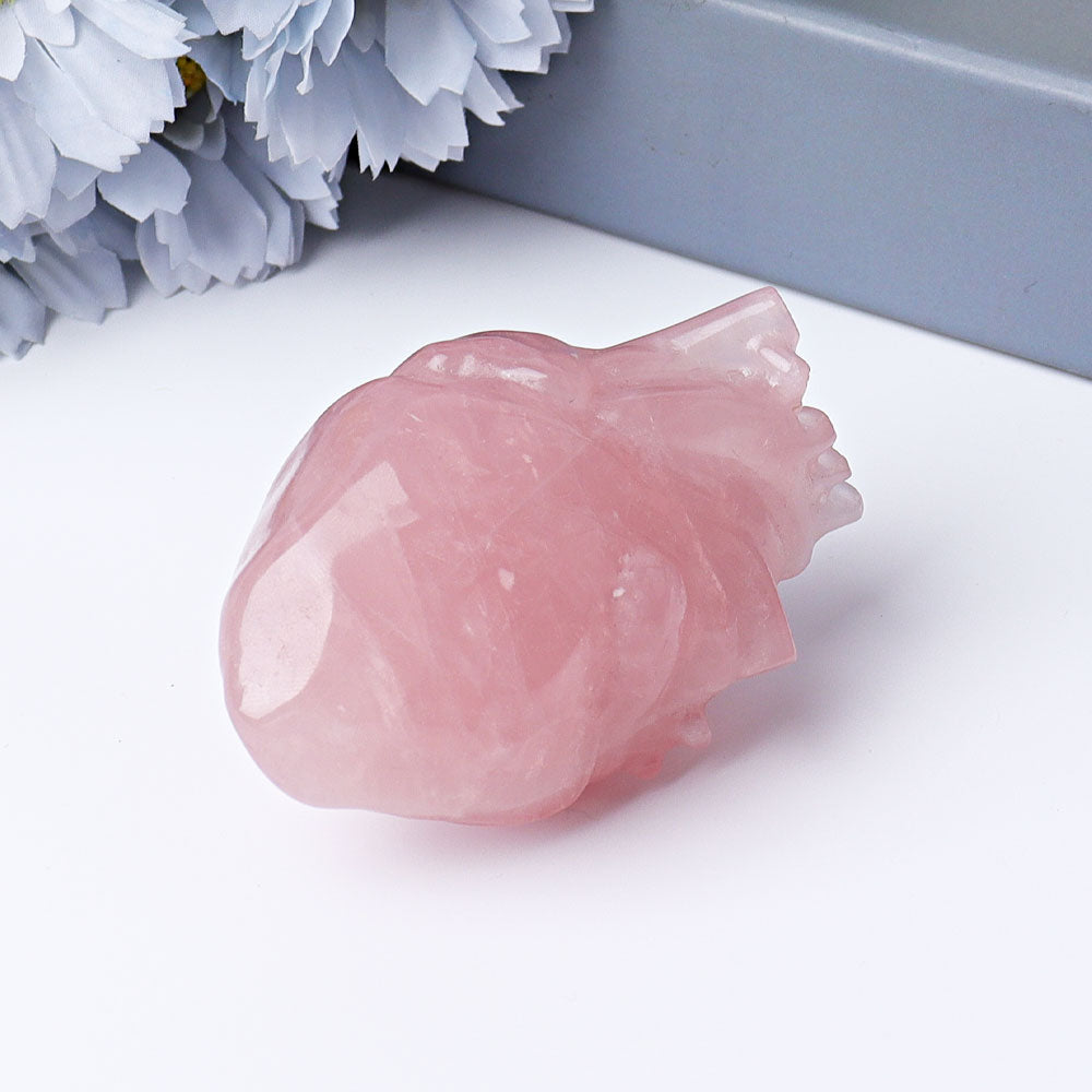 2.6 Inch Rose Quartz Heart Crystal for Heart Chakra Healing