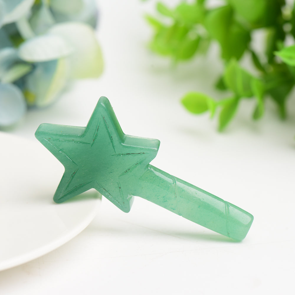 2.7" Healing Crystal Star Wand | Multi Gemstone Carving