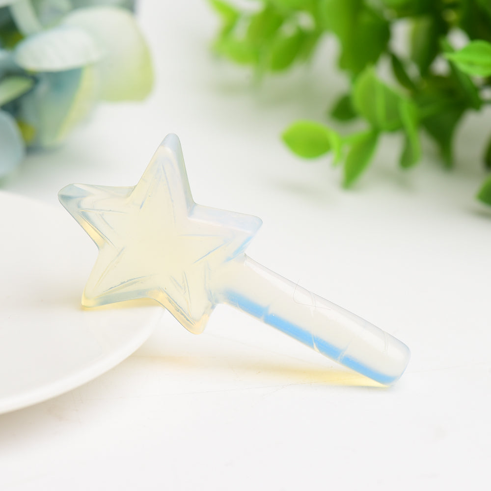 2.7" Healing Crystal Star Wand | Multi Gemstone Carving