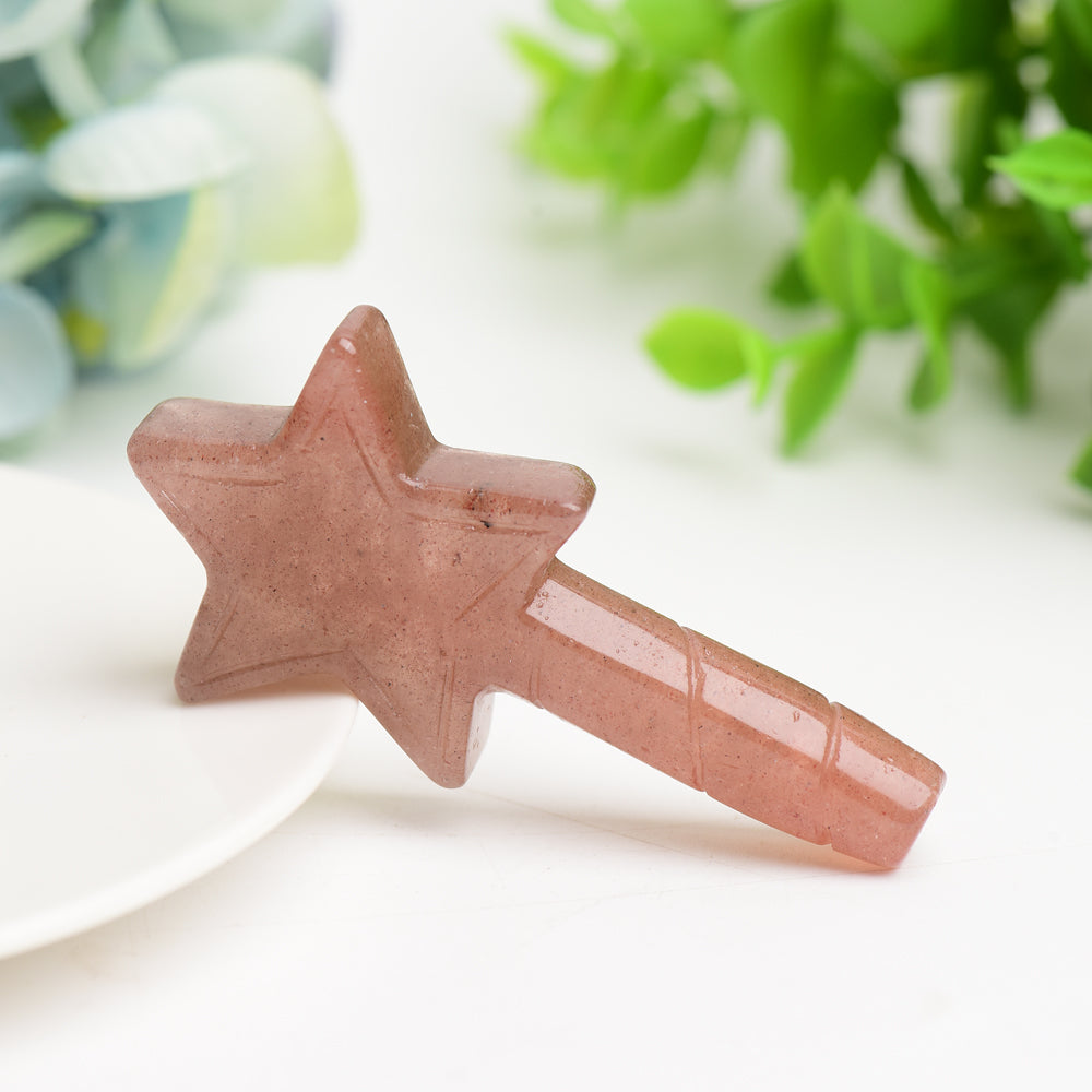 2.7" Healing Crystal Star Wand | Multi Gemstone Carving