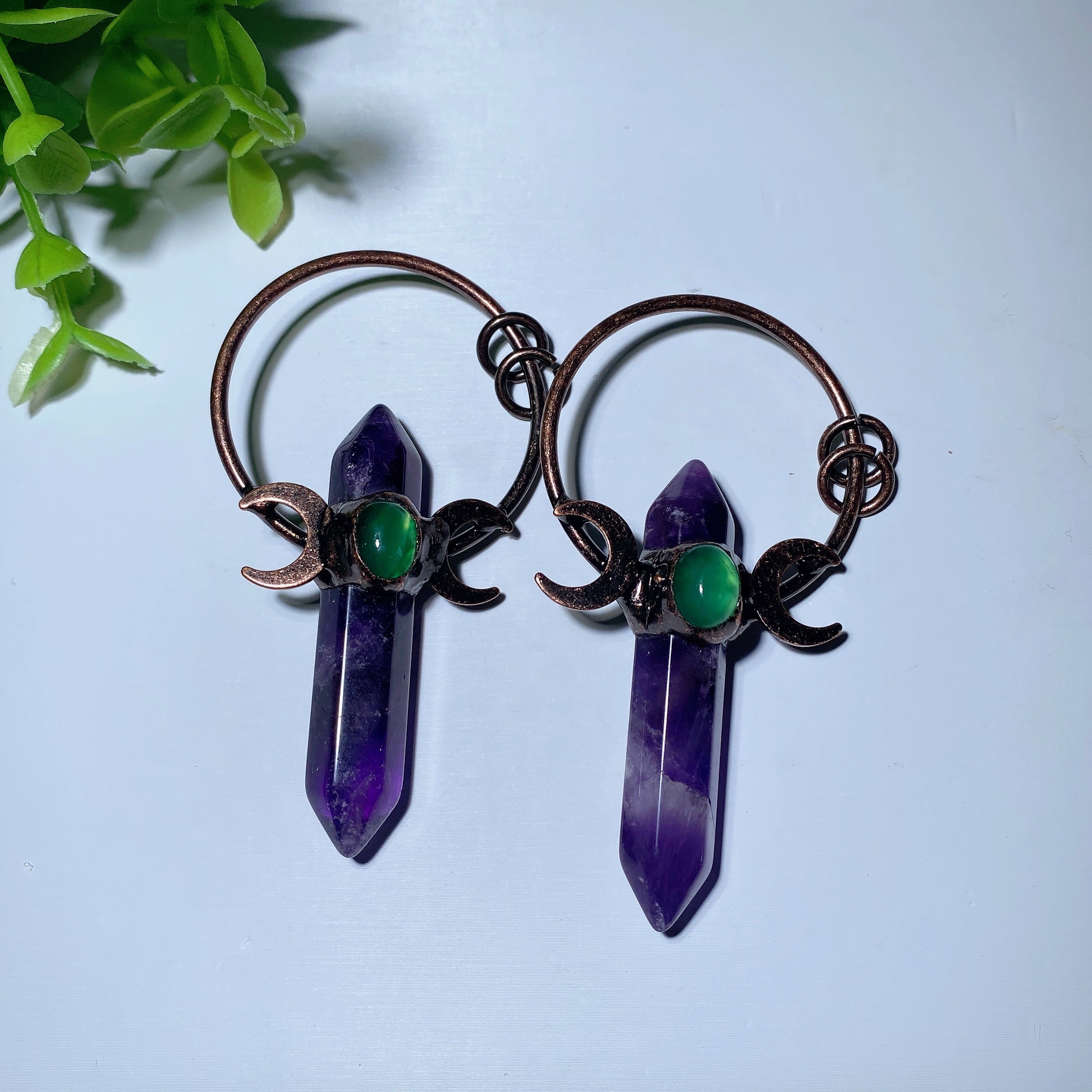 2.7 inch Amethyst Double Terminated Point Pendant